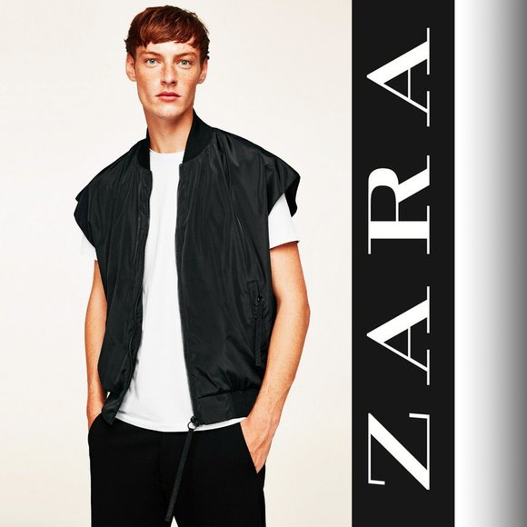 Zara Man Sleeveless Bomber Jacket - Picture 1 of 8